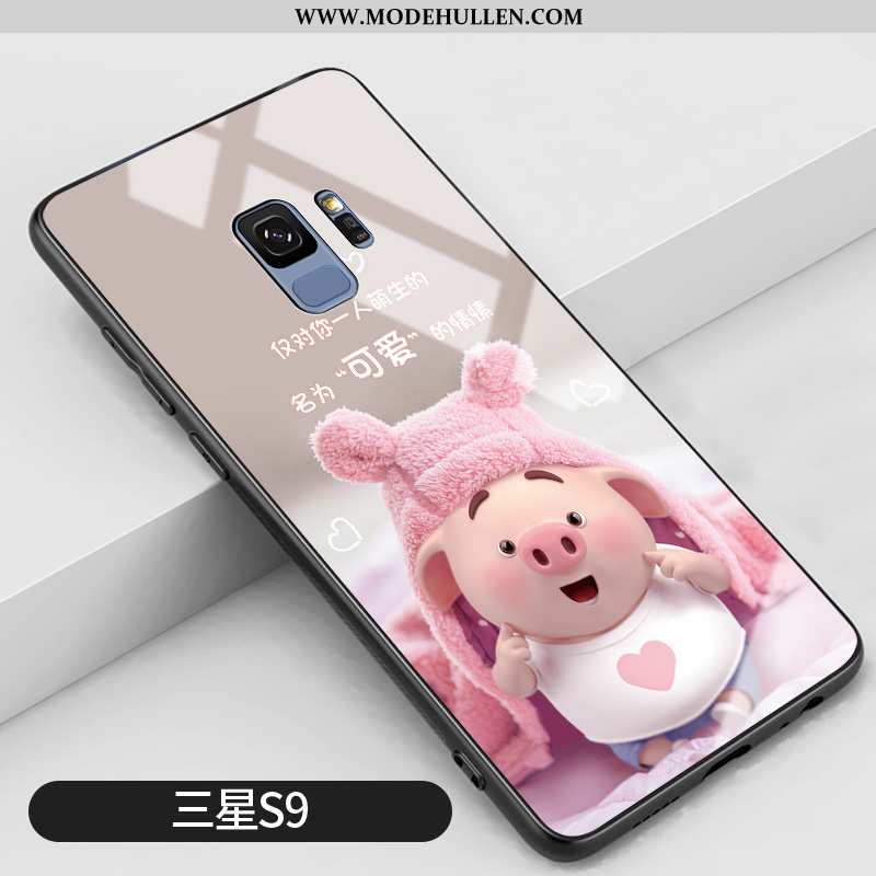 Hülle Samsung Galaxy S9 Schutz Glas Rosa Schwer Mini Sterne Nette