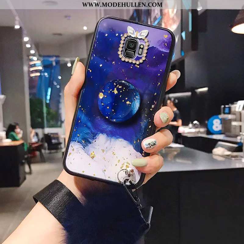 Hülle Samsung Galaxy S9 Schutz Hängende Verzierungen Case Karikatur Einfassung Handy Gemalt Rote