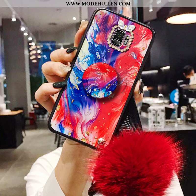 Hülle Samsung Galaxy S9 Schutz Hängende Verzierungen Case Karikatur Einfassung Handy Gemalt Rote