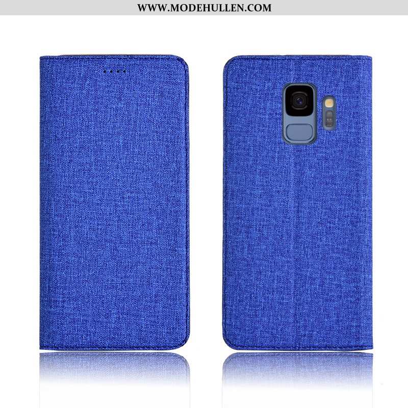 Hülle Samsung Galaxy S9 Silikon Schutz Anti-sturz Lederhülle Weiche Einfassung Case Blau