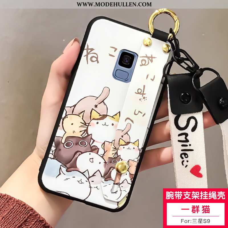 Hülle Samsung Galaxy S9 Silikon Schutz Weiß Karikatur Clutch Case Alles Inklusive Weiße