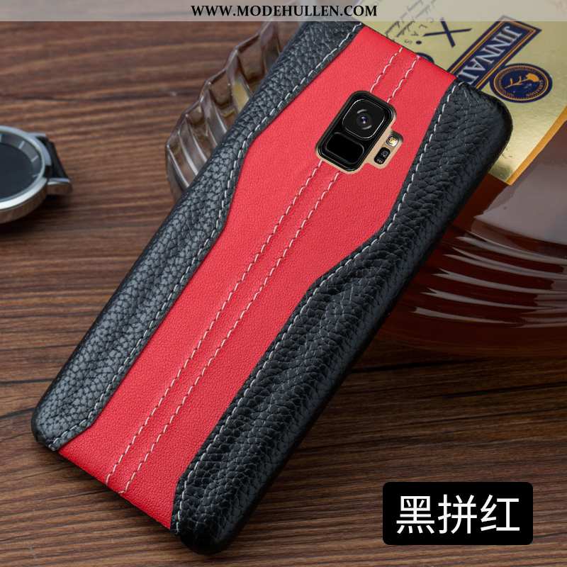 Hülle Samsung Galaxy S9 Super Dünne Handy Alles Inklusive Schutz Leder Echt Leder Rote