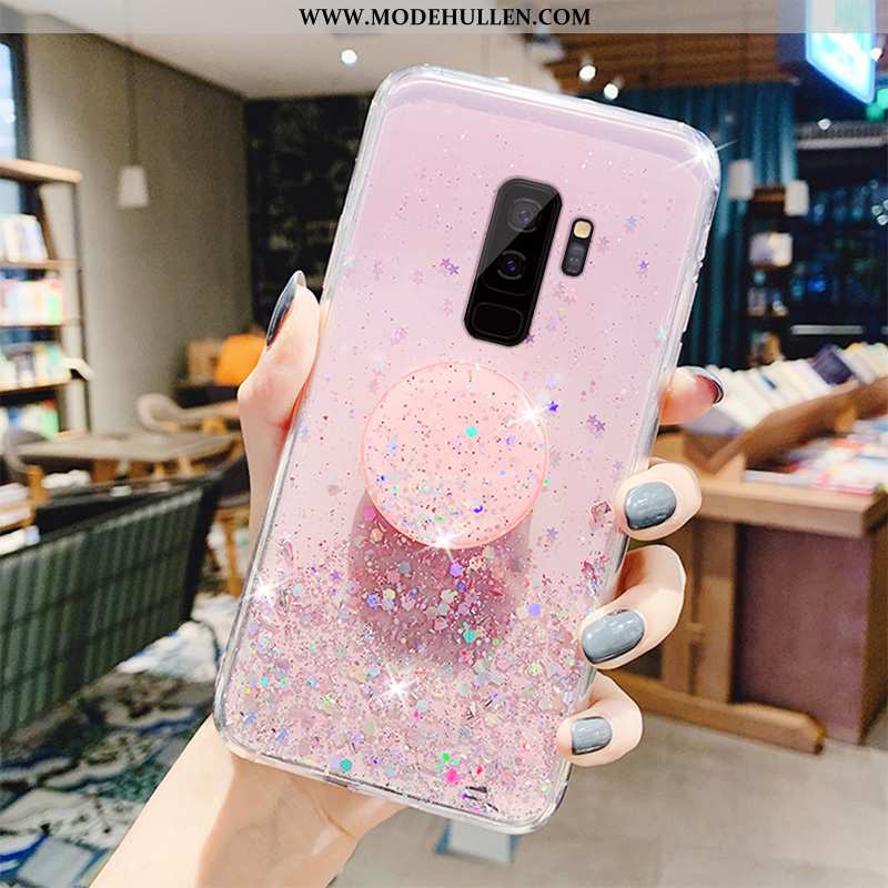 Hülle Samsung Galaxy S9+ Transparent Kreativ Sterne Frisch Anti-sturz Handy Rosa