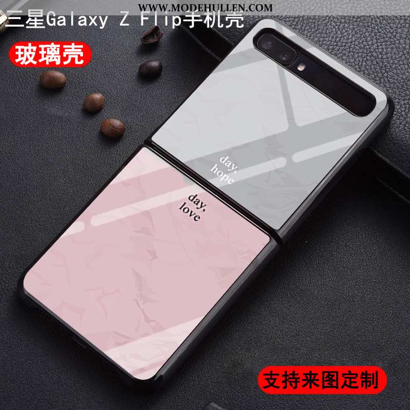 Hülle Samsung Z Flip Glas Persönlichkeit Einfach Schutz Case Handy Grün