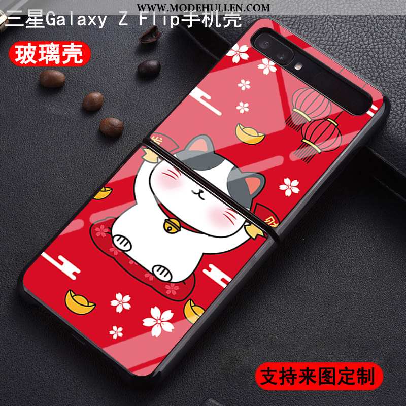 Hülle Samsung Z Flip Glas Weiche Neu Schutz Falten Einfassung Case Rote