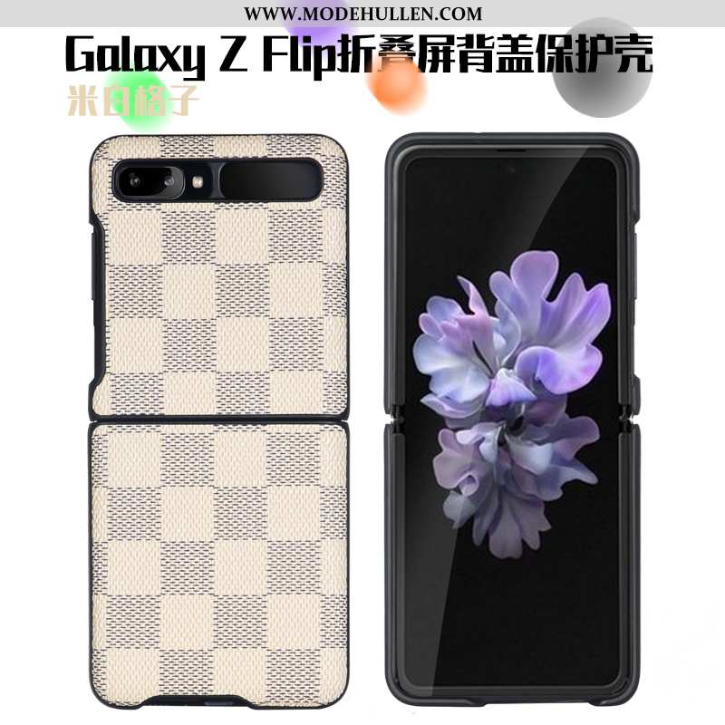 Hülle Samsung Z Flip Lederhülle Schutz Sterne Handy Anti-sturz Falten Case Schwarz