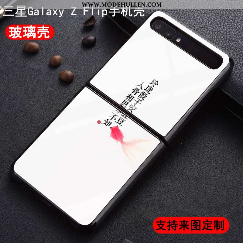 Hülle Samsung Z Flip Mode Persönlichkeit Chinesische Art Handy Schutz Trend Weiß Weiße