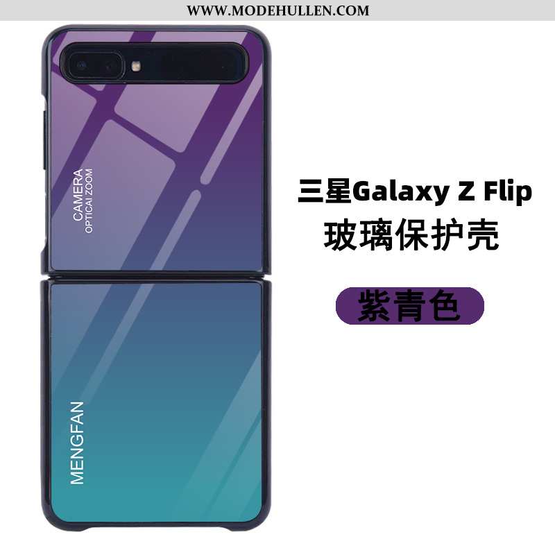 Hülle Samsung Z Flip Schutz Glas Muster Sterne Lila Angepasst