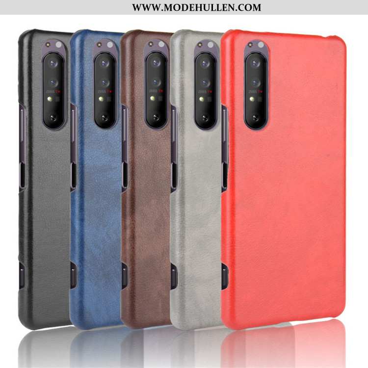 Hülle Sony Xperia 1 Ii Leder Muster Litchi Schutz Trend Schwer Rote