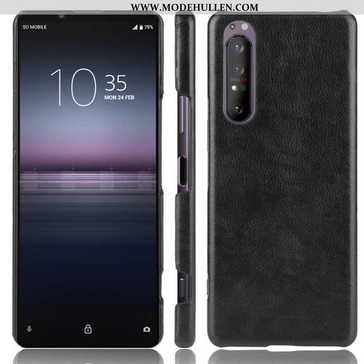 Hülle Sony Xperia 1 Ii Leder Muster Litchi Schutz Trend Schwer Rote