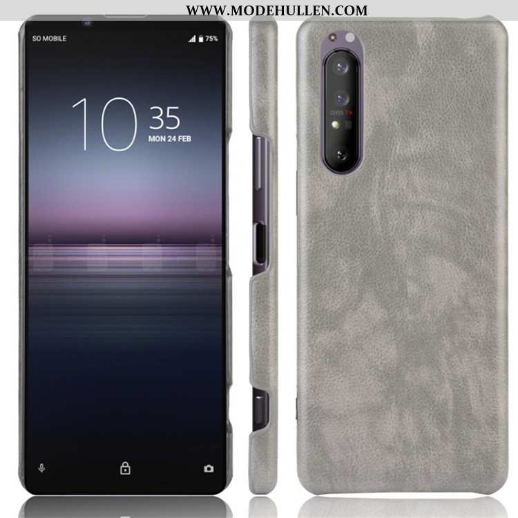 Hülle Sony Xperia 1 Ii Leder Muster Litchi Schutz Trend Schwer Rote