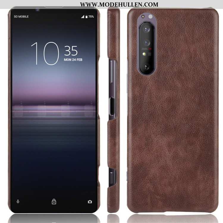 Hülle Sony Xperia 1 Ii Leder Muster Litchi Schutz Trend Schwer Rote