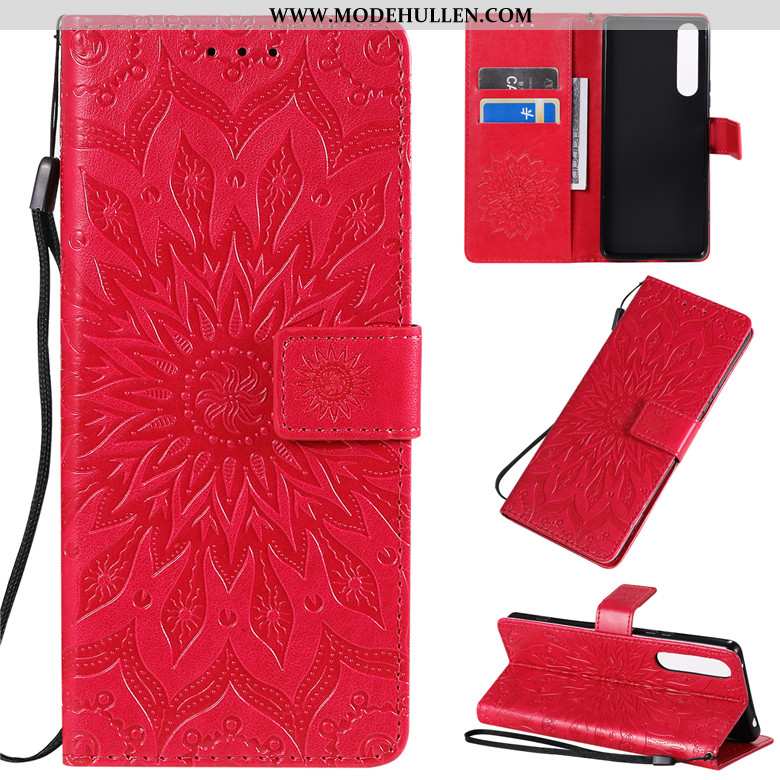 Hülle Sony Xperia 1 Ii Schutz Lederhülle Clamshell Weiche Anti-sturz Kreativ Rote