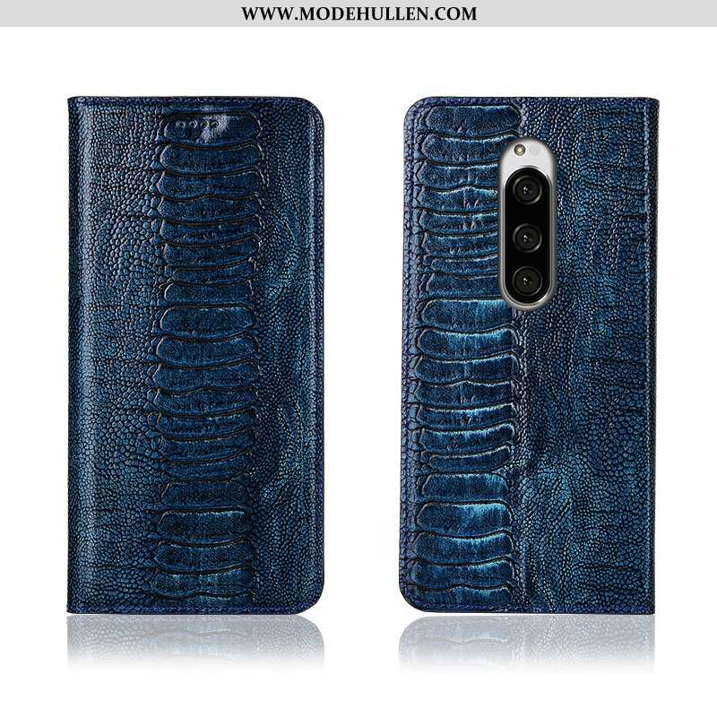 Hülle Sony Xperia 1 Schutz Lederhülle Silikon Schwarz Einfassung Anti-sturz Case