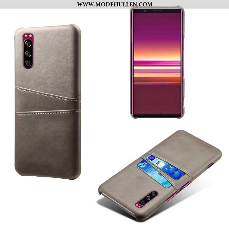 Hülle Sony Xperia 10 Ii Schutz Leder Handy Case Dunkelblau Karte