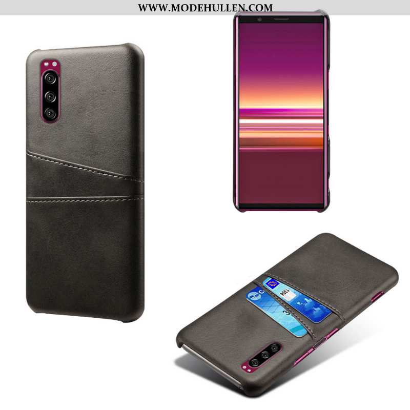 Hülle Sony Xperia 10 Ii Schutz Leder Handy Case Dunkelblau Karte