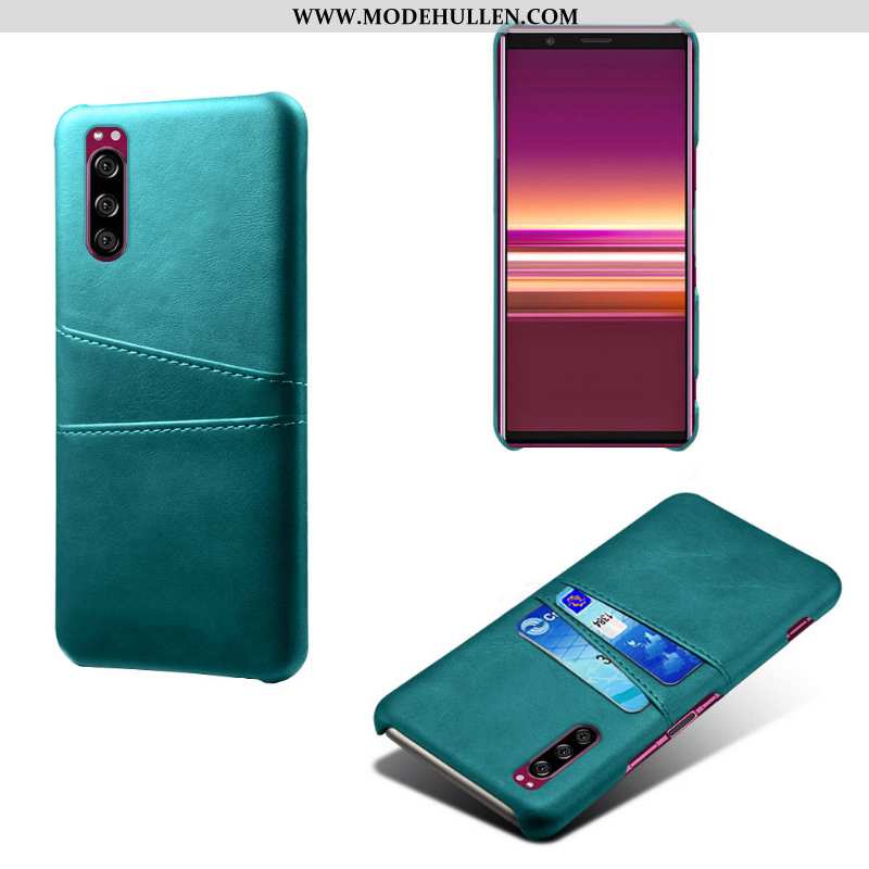 Hülle Sony Xperia 10 Ii Schutz Leder Handy Case Dunkelblau Karte