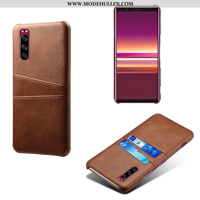 Hülle Sony Xperia 10 Ii Schutz Leder Handy Case Dunkelblau Karte