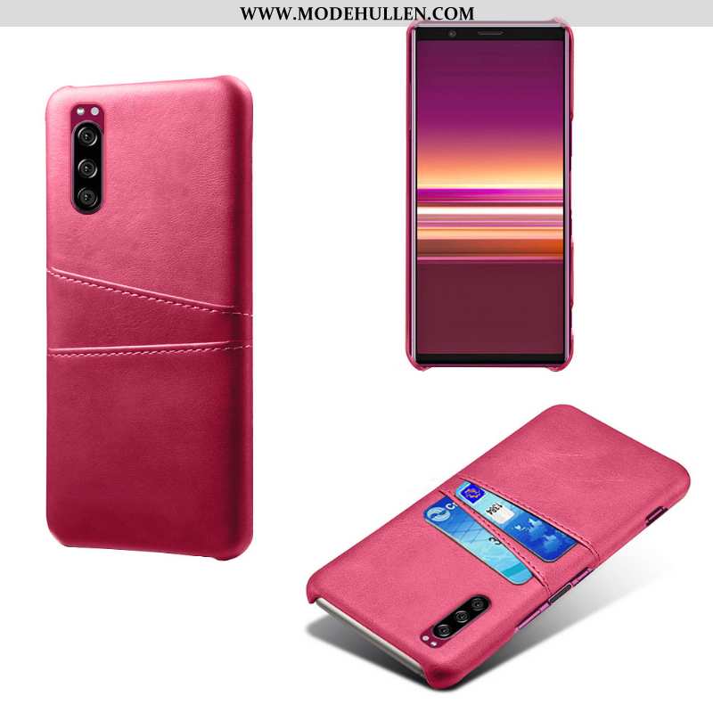 Hülle Sony Xperia 10 Ii Schutz Leder Handy Case Dunkelblau Karte