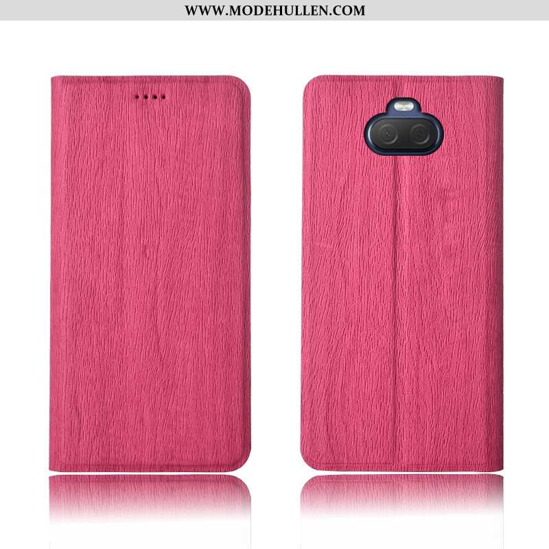 Hülle Sony Xperia 10 Nubuck Muster Alles Inklusive Bäume Weiche Handy Anti-sturz Rosa