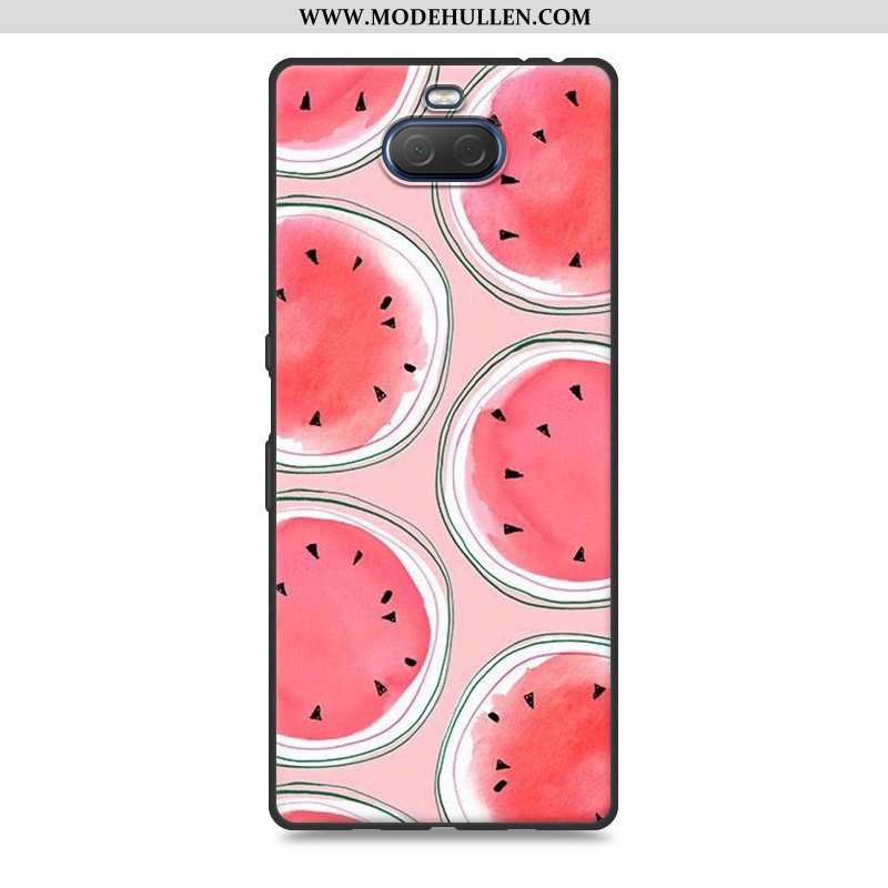 Hülle Sony Xperia 10 Plus Silikon Schutz Case Grau Landschaft Gemalt Weiche