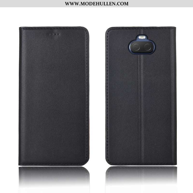 Hülle Sony Xperia 10 Silikon Schutz Case Clamshell Nubuck Einfassung Gelb Gelbe