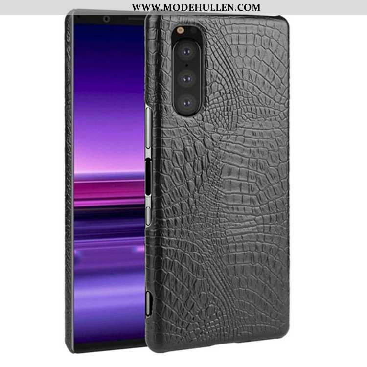 Hülle Sony Xperia 5 Schutz Retro Case Muster Schwer Schwarz