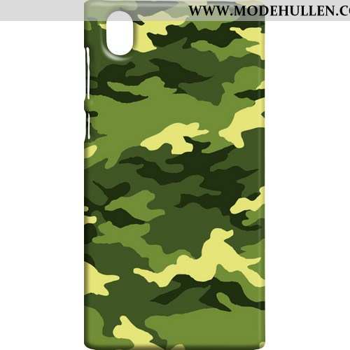 Hülle Sony Xperia L1 Muster Schutz Tarnung Handy Case Nubuck Camouflage