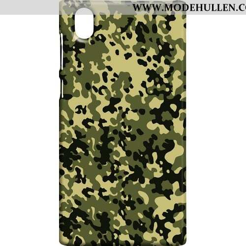 Hülle Sony Xperia L1 Muster Schutz Tarnung Handy Case Nubuck Camouflage