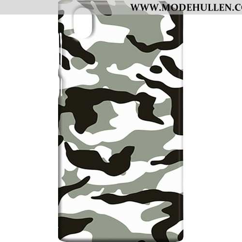 Hülle Sony Xperia L1 Muster Schutz Tarnung Handy Case Nubuck Camouflage