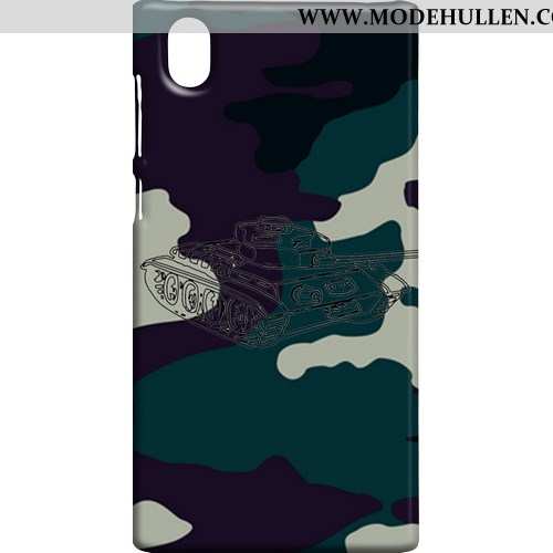 Hülle Sony Xperia L1 Muster Schutz Tarnung Handy Case Nubuck Camouflage