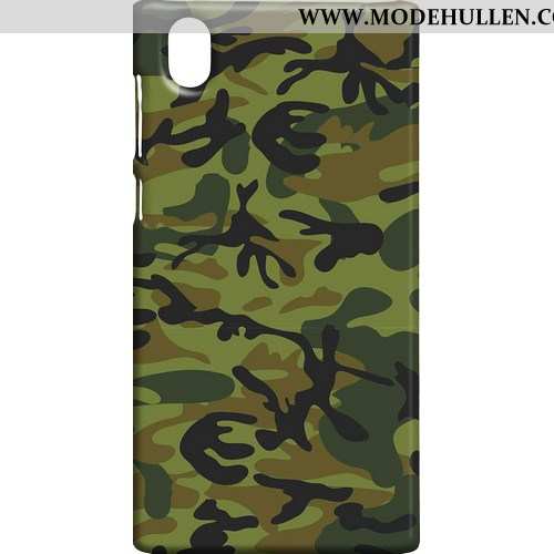 Hülle Sony Xperia L1 Muster Schutz Tarnung Handy Case Nubuck Camouflage