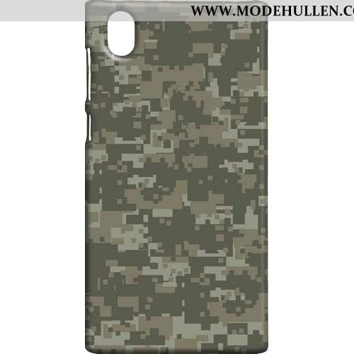 Hülle Sony Xperia L1 Muster Schutz Tarnung Handy Case Nubuck Camouflage