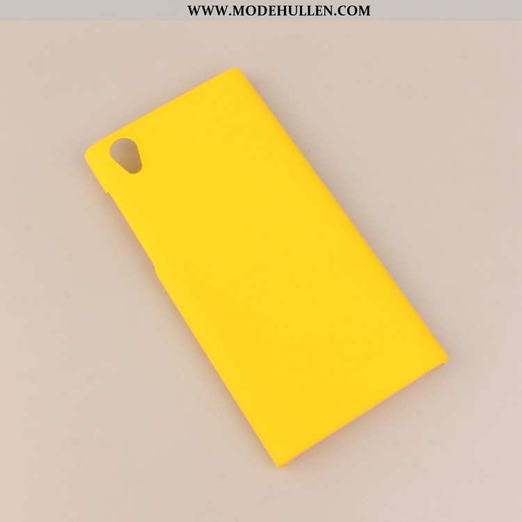 Hülle Sony Xperia L1 Nubuck Schutz Gelb Handy Case Einfach Gelbe