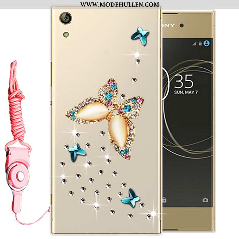 Hülle Sony Xperia Xa Ultra Silikon Schutz Gold Case Handy Weiche