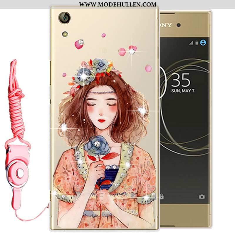 Hülle Sony Xperia Xa Ultra Silikon Schutz Gold Case Handy Weiche