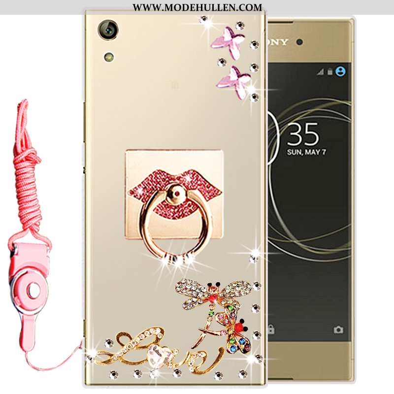 Hülle Sony Xperia Xa Ultra Silikon Schutz Gold Case Handy Weiche