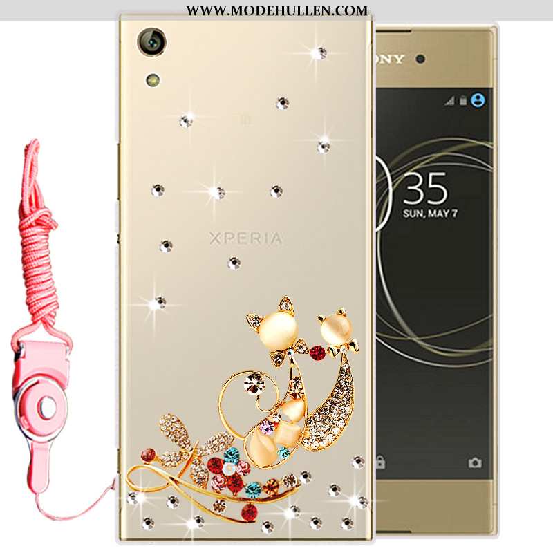 Hülle Sony Xperia Xa Ultra Silikon Schutz Gold Case Handy Weiche