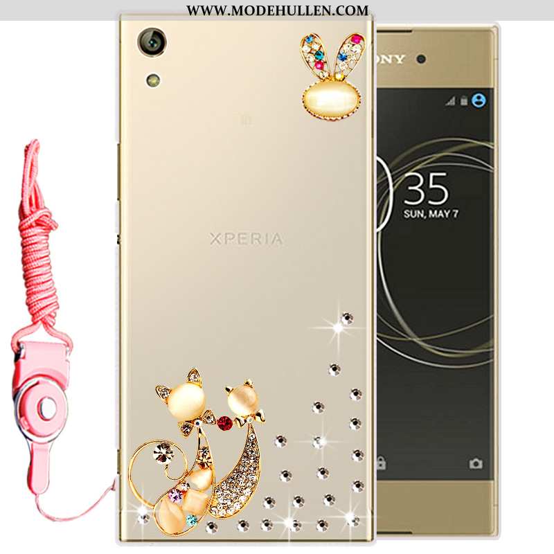 Hülle Sony Xperia Xa Ultra Silikon Schutz Gold Case Handy Weiche