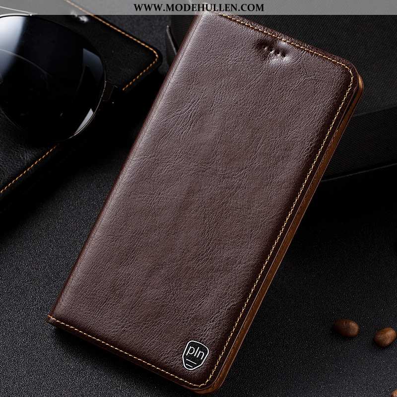 Hülle Sony Xperia Xa1 Plus Lederhülle Echt Leder High-end Handy Case Clamshell Schutz Schwarz