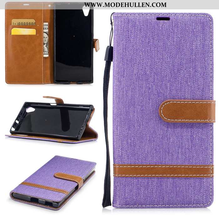 Hülle Sony Xperia Xa1 Plus Lederhülle Silikon Blau Anti-sturz Case Folio