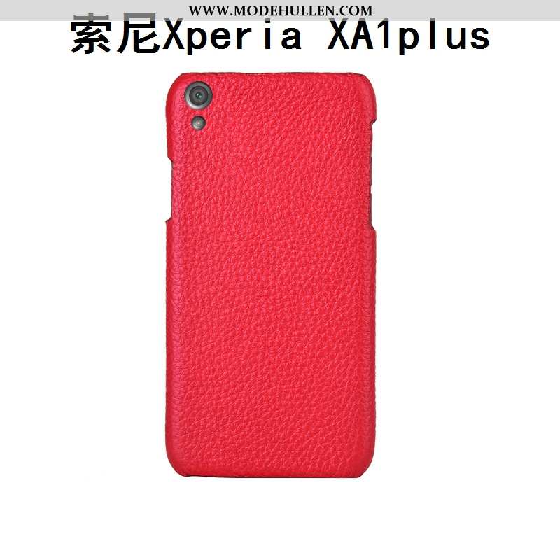 Hülle Sony Xperia Xa1 Plus Schutz Mode Litchi Kreativ Echt Leder Angepasst Anti-sturz Rote