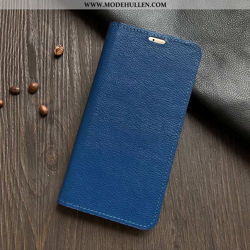 Hülle Sony Xperia Xa2 Echt Leder Schutz Folio Für Handy Blau Case