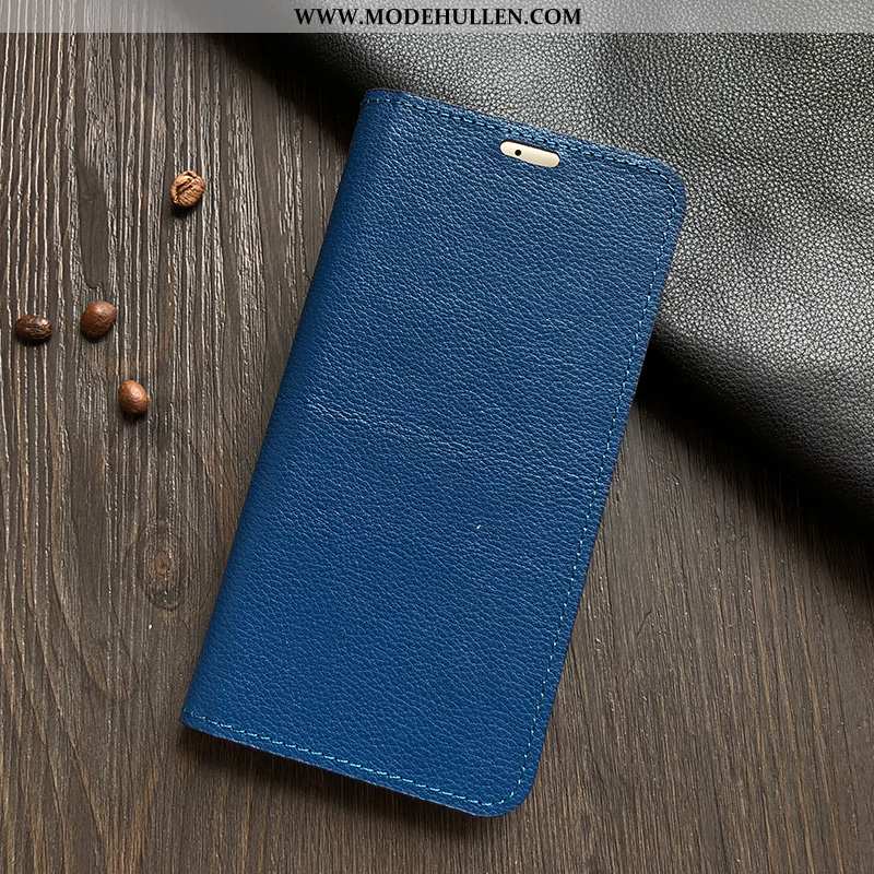 Hülle Sony Xperia Xa2 Echt Leder Schutz Folio Für Handy Blau Case