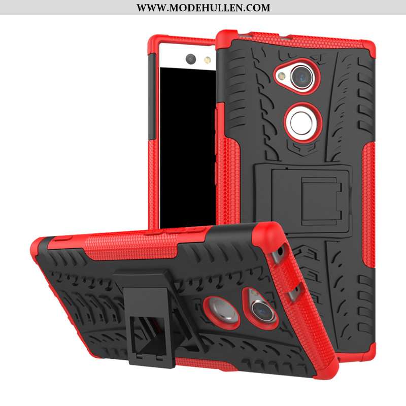 Hülle Sony Xperia Xa2 Schutz Handy Rutschfest Anti-sturz Case Rot Rosa