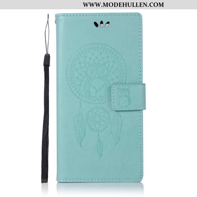 Hülle Sony Xperia Xz Premium Schutz Lederhülle Blau Case Folio Handy