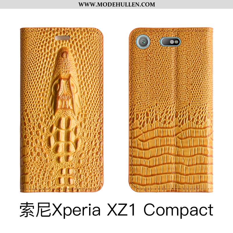 Hülle Sony Xperia Xz1 Compact Echt Leder Schutz Rosa Chinesische Art Folio Case