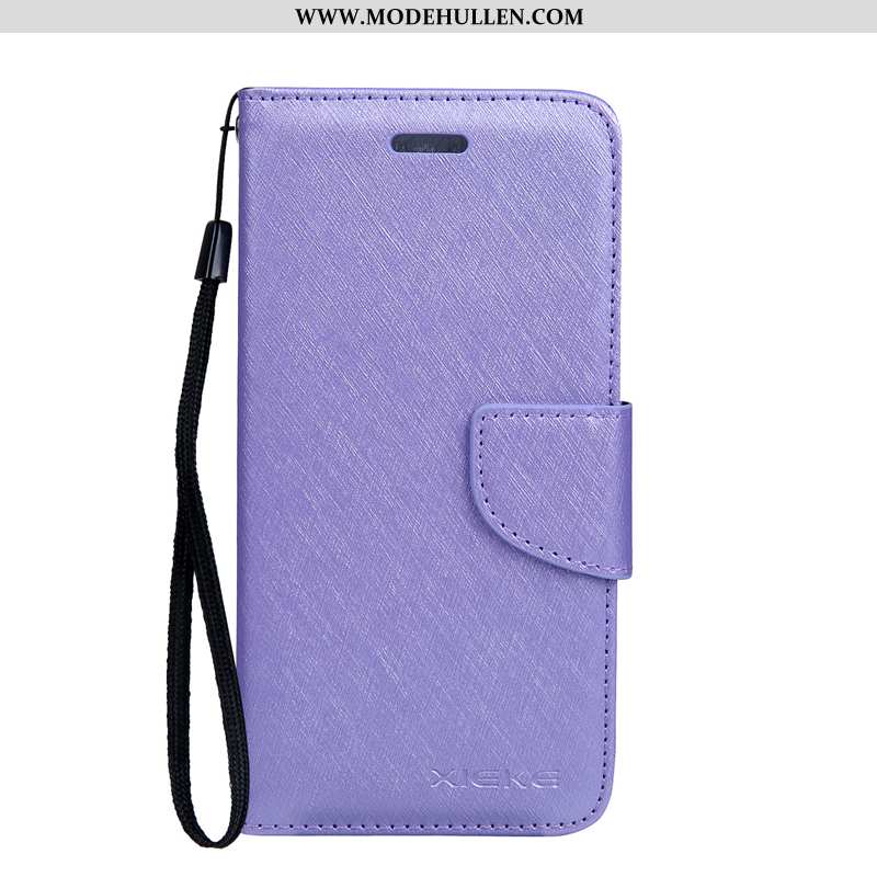 Hülle Sony Xperia Xz1 Compact Lederhülle Muster Seide Monat Business Handy Blau