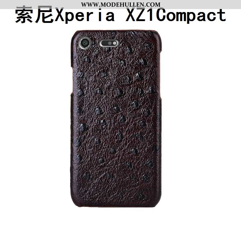 Hülle Sony Xperia Xz1 Compact Schutz Mode Echt Leder Kreativ Case Muster Schwarz