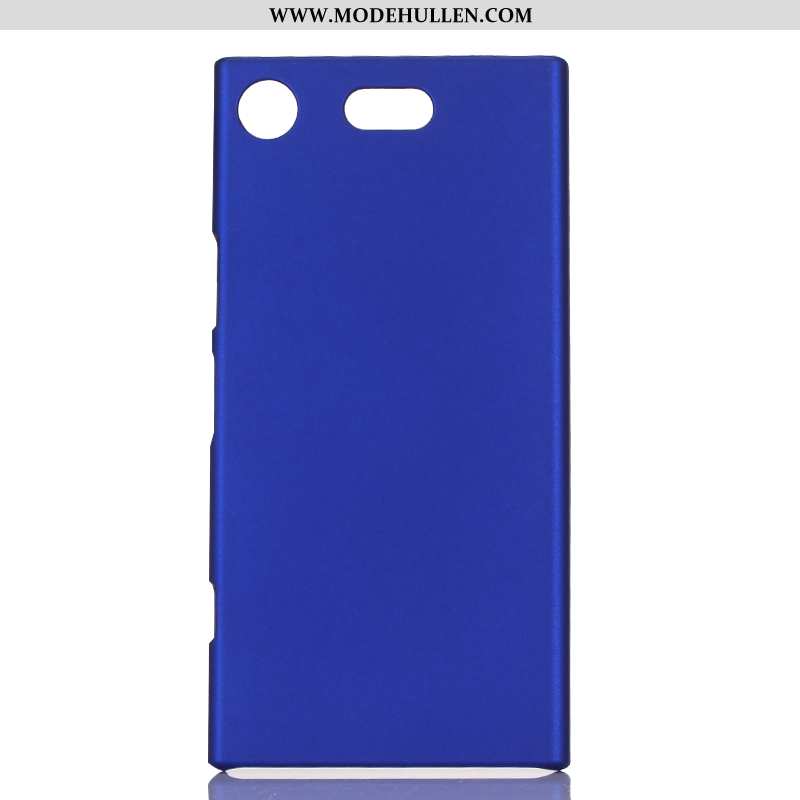 Hülle Sony Xperia Xz1 Compact Schutz Nubuck Case Blau Schwer Handy